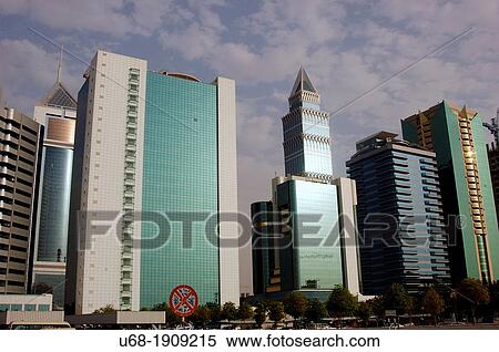 United Arab Emirates, Dubai. The business district of Dubai. the world trade center, Emirates Towers, Dubai International Convention and Exhibition Centre. View Large Photo Image Stock Photography - United Arab Emirates, Dubai. The business district of Dubai. the world trade center, Emirates Towers, Dubai International Convention and Exhibition Centre.. Fotosearch