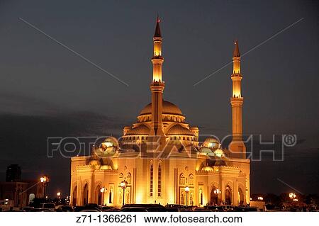 United Arab Emirates, Sharjah, Al Noor Mosque, View Large Photo Image Stock Image - United Arab Emirates, Sharjah, Al Noor Mosque,. Fotosearch
