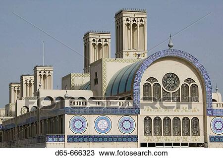 UNITED ARAB EMIRATES (UAE)-SHARJAH-Sharjah Town: Central Souk / Market / Exterior Daytime View Large Photo Image Stock Image - UNITED ARAB EMIRATES (UAE)-SHARJAH-Sharjah Town: Central Souk / Market / Exterior Daytime. Fotosearch