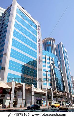 United Arab Emirates, U A E, UAE, Middle East, Dubai, Deira, Al Rigga, 4th Street, Emirates Concorde Hotel, hotel, exterior, outside, building View Large Photo Image Stock Photography - United Arab Emirates, U A E, UAE, Middle East, Dubai, Deira, Al Rigga, 4th Street, Emirates Concorde Hotel, hotel, exterior, outside, building. Fotosearch