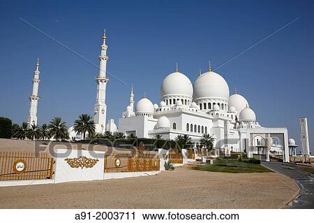 United Arab Emirates (UAE), Abu Dhabi, Great Mosque Sheikh Zayed Bin Sultan Al Nahyan achieved in 2007, may contain iup to 40000 worshippers View Large Photo Image Stock Image - United Arab Emirates (UAE), Abu Dhabi, Great Mosque Sheikh Zayed Bin Sultan Al Nahyan achieved in 2007, may contain iup to 40000 worshippers. Fotosearch
