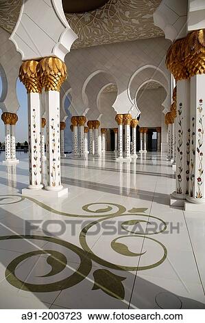 United Arab Emirates (UAE), Abu Dhabi, Great Mosque Sheikh Zayed Bin Sultan Al Nahyan achieved in 2007, may contain iup to 40000 worshippers View Large Photo Image Stock Image - United Arab Emirates (UAE), Abu Dhabi, Great Mosque Sheikh Zayed Bin Sultan Al Nahyan achieved in 2007, may contain iup to 40000 worshippers. Fotosearch
