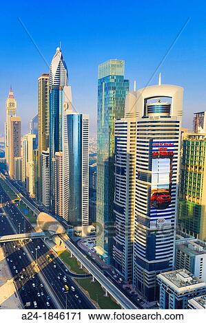 United Arab Emirates UAE, Dubai City, Sheikh Zayed Avenue View Large Photo Image Stock Image - United Arab Emirates UAE, Dubai City, Sheikh Zayed Avenue. Fotosearch