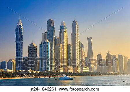 United Arab Emirates UAE, Dubai City, Dubai Marina Skyline View Large Photo Image Stock Image - United Arab Emirates UAE, Dubai City, Dubai Marina Skyline. Fotosearch