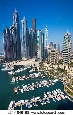 United Arab Emirates UAE, Dubai City, Dubai Marina View Large Photo Image Stock Photo - United Arab Emirates UAE, Dubai City, Dubai Marina. Fotosearch