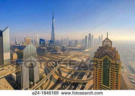 United Arab Emirates UAE, Dubai City, Sheikh Zayed Avenue View Large Photo Image Stock Photo - United Arab Emirates UAE, Dubai City, Sheikh Zayed Avenue. Fotosearch