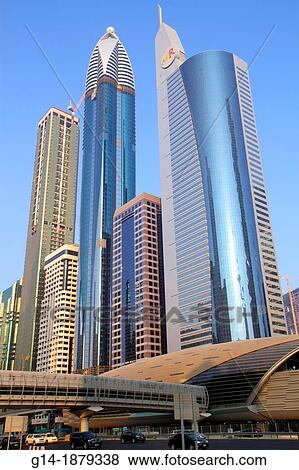 United Arab Emirates, UAE, Dubai, Trade Centre, Sheikh Zayed Road, Financial Centre Metro Station, Red Line, subway, Rose Tower, Al Ghaya Tower, Ahmed Abdul Rahim Al Attar Tower, 21st Century Tower View Large Photo Image Stock Photo - United Arab Emirates, UAE, Dubai, Trade Centre, Sheikh Zayed Road, Financial Centre Metro Station, Red Line, subway, Rose Tower, Al Ghaya Tower, Ahmed Abdul Rahim Al Attar Tower, 21st Century Tower. Fotosearch