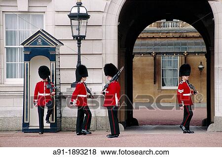 UNITED KINGDOM LONDON BUCKINGHAM PALACE CHANGING OF THE FOOT GUARDS View Large Photo Image Stock Photo - UNITED KINGDOM LONDON BUCKINGHAM PALACE CHANGING OF THE FOOT GUARDS. Fotosearch