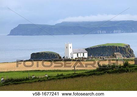 United Kingdom, Northern Ireland, Antrim coast, Ballintoy, The church View Large Photo Image Stock Image - United Kingdom, Northern Ireland, Antrim coast, Ballintoy, The church. Fotosearch