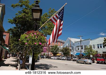 UNITED STATES FLAG MAIN STREET SAG HARBOR LONG ISLAND NEW YORK USA View Large Photo Image Stock Photograph - UNITED STATES FLAG MAIN STREET SAG HARBOR LONG ISLAND NEW YORK USA. Fotosearch