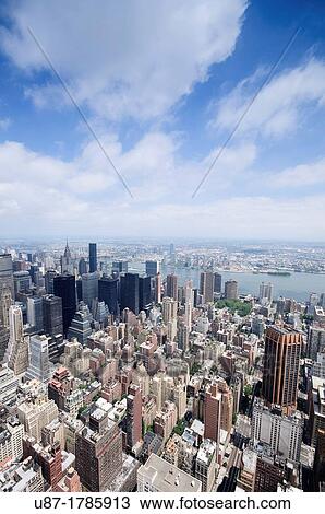 United States, New York City, Manhattan, View from the Empire State Building over Manhattan View Large Photo Image Stock Image - United States, New York City, Manhattan, View from the Empire State Building over Manhattan. Fotosearch