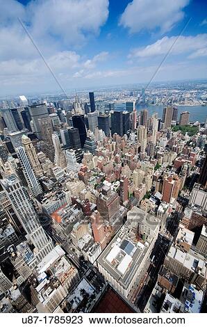 United States, New York City, Manhattan, View from the Empire State Building over Manhattan View Large Photo Image Stock Image - United States, New York City, Manhattan, View from the Empire State Building over Manhattan. Fotosearch