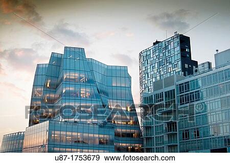 Stock Photo - United States, New York city, Manhattan, Chelsea, IAC Building by Architect Franck Gehry 2007. Fotosearch