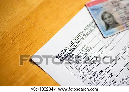 United States Social Security Number Application with Employment Authorization Card on top View Large Photo Image Stock Photo - United States Social Security Number Application with Employment Authorization Card on top. Fotosearch