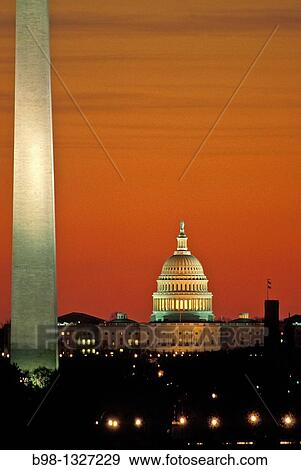 United States, Washington, District of Columbia, Washington Memorial and US Capitol View Large Photo Image Stock Photo - United States, Washington, District of Columbia, Washington Memorial and US Capitol. Fotosearch