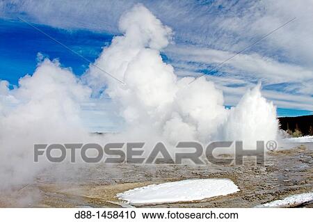 United states, Wyoming-Montana, Yellowstone National Park, landscape, geyser of the lower geyser basin or Fountain Paint Pots Geyser Basin View Large Photo Image Stock Image - United states, Wyoming-Montana, Yellowstone National Park, landscape, geyser of the lower geyser basin or Fountain Paint Pots Geyser Basin. Fotosearch