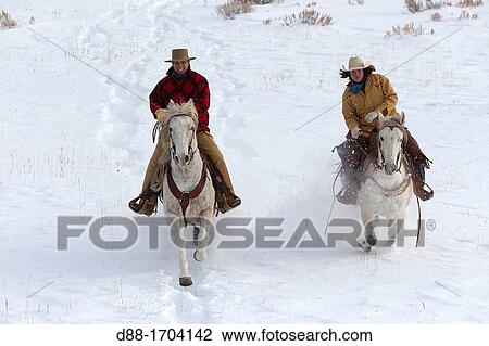 Stock Image - United States, Wyoming, Shell, The Hideout Guest Ranch, cow-boy, Boots. Fotosearch