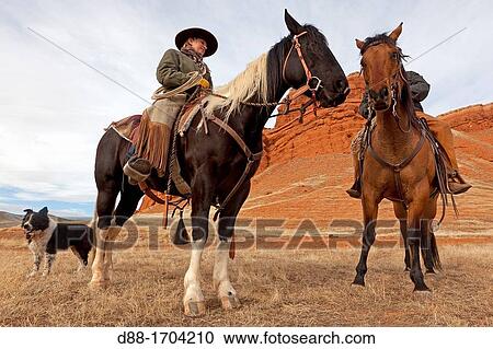 Stock Image - United States, Wyoming, Shell, The Hideout Guest Ranch, cow-boy, Boots. Fotosearch