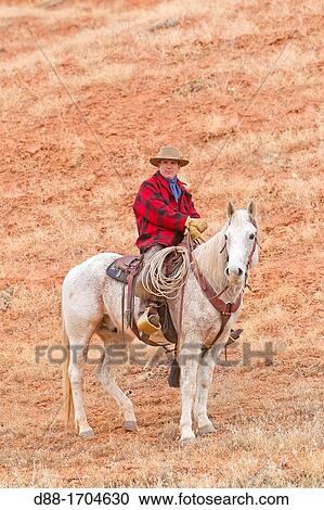 Stock Image - United States, Wyoming, Shell, The Hideout Guest Ranch, cow-boy, Boots. Fotosearch