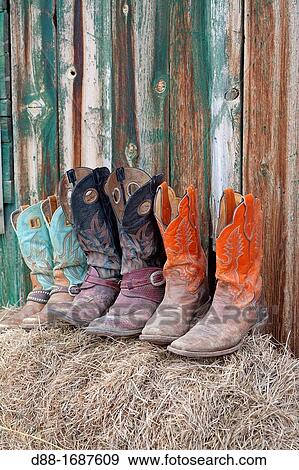 United States, Wyoming, Shell, The Hideout Guest Ranch, cowboy boots. View Large Photo Image Stock Photo - United States, Wyoming, Shell, The Hideout Guest Ranch, cowboy boots.. Fotosearch
