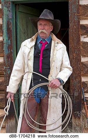 Stock Photo - United States, Wyoming, Shell, The Hideout Guest Ranch, cow-boy, Boots. Fotosearch