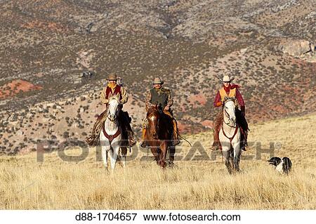 Stock Photo - United States, Wyoming, Shell, The Hideout Guest Ranch, cow-boy, Boots. Fotosearch