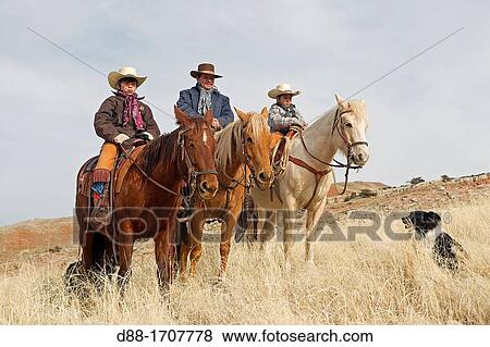 Stock Photo - United States, Wyoming, Shell, The Hideout Guest Ranch, cow-boy, Boots. Fotosearch