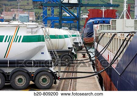 Unloading cement. Port of Bilbao, Biscay, Basque Country, Spain View Large Photo Image Stock Image - Unloading cement. Port of Bilbao, Biscay, Basque Country, Spain. Fotosearch