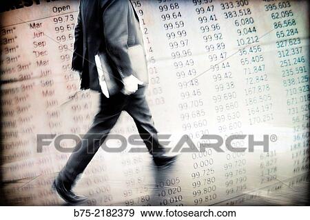 Unrecognizable businessman with portfolio walking on top of stock exchange values. View Large Photo Image Stock Photo - Unrecognizable businessman with portfolio walking on top of stock exchange values.. Fotosearch