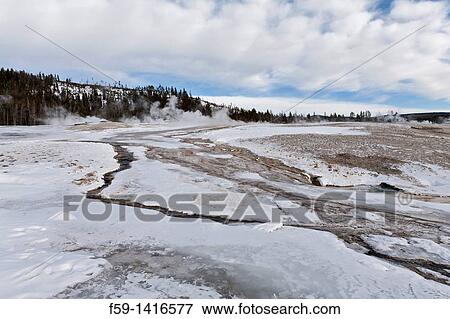 Upper Geuser Basin, Winter, Yellowstone NP, WY. View Large Photo Image Stock Photo - Upper Geuser Basin, Winter, Yellowstone NP, WY.. Fotosearch
