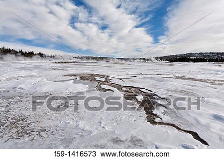 Upper Geyser Basin, Winter, Yellowstone NP, WY. View Large Photo Image Stock Image - Upper Geyser Basin, Winter, Yellowstone NP, WY.. Fotosearch