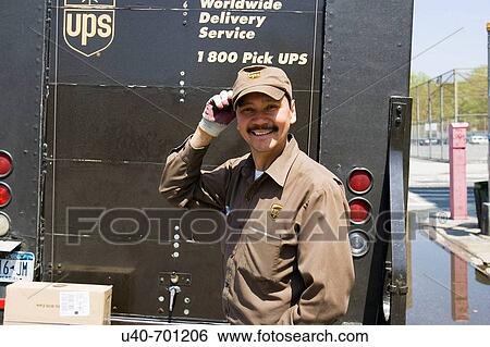 Stock Photograph - UPS delivery man. Fotosearch