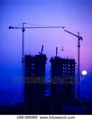 Urban commercial building construction site. View Large Photo Image Stock Photo - Urban commercial building construction site.. Fotosearch