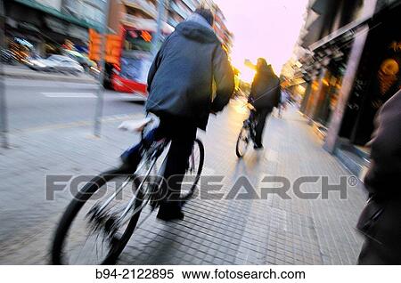 Urban cyclists. Barcelona. Catalonia. Spain. View Large Photo Image Stock Photography - Urban cyclists. Barcelona. Catalonia. Spain.. Fotosearch