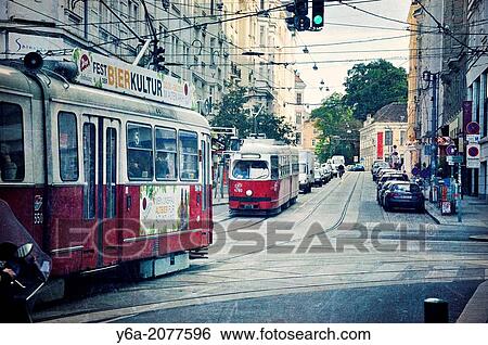 Urban street scene, Vienna, Austria. View Large Photo Image Stock Photograph - Urban street scene, Vienna, Austria.. Fotosearch