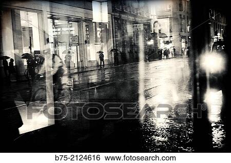 urban view of the city of London with people walking under the rain. London, England, UK, Europe. View Large Photo Image Stock Photograph - urban view of the city of London with people walking under the rain. London, England, UK, Europe.. Fotosearch