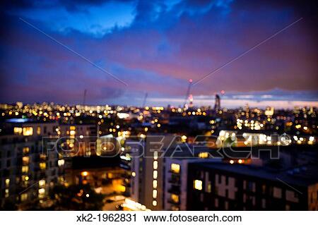 Urban views of London by night, from Bermondsey, London, UK View Large Photo Image Stock Image - Urban views of London by night, from Bermondsey, London, UK. Fotosearch