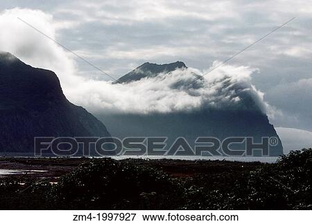 USA, ALASKA, KODIAK ISLAND COASTLINE AT KARLUK VILLAGE. View Large Photo Image Stock Photo - USA, ALASKA, KODIAK ISLAND COASTLINE AT KARLUK VILLAGE.. Fotosearch