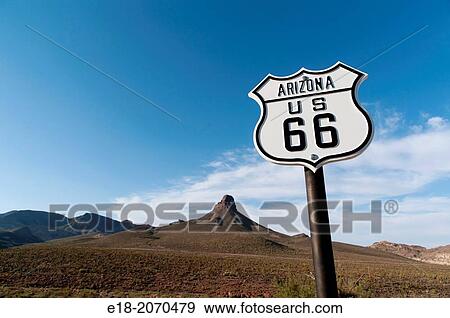 USA, Arizona, Kingman. Historic Route 66. Roadsign. View Large Photo Image Stock Photo - USA, Arizona, Kingman. Historic Route 66. Roadsign.. Fotosearch