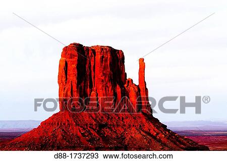 USA, Arizona, Monument Valley Tribal Park, Navajo Indian reservation, desert scenery, West Mitten Butte. View Large Photo Image Stock Image - USA, Arizona, Monument Valley Tribal Park, Navajo Indian reservation, desert scenery, West Mitten Butte.. Fotosearch