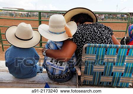 Stock Image - USA, Arizona, Navajo reservation, Window Rock the capital during the annual september fair, children rodeo. Fotosearch