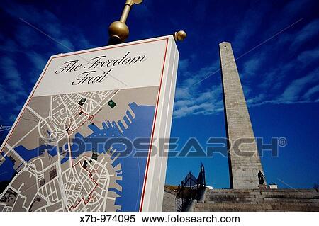 USA Boston Charlestown The obelisk of the Bunker Hill monument and the Freedom Trail View Large Photo Image Stock Photography - USA Boston Charlestown The obelisk of the Bunker Hill monument and the Freedom Trail. Fotosearch
