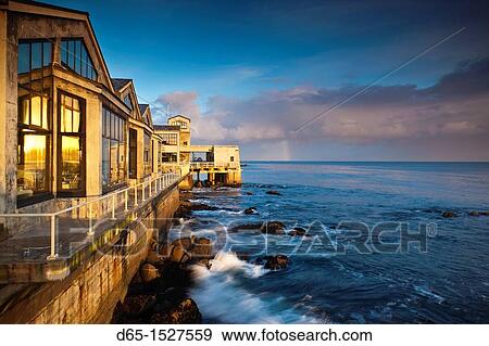 USA, California, Central Coast, Monterey, residential buildings along Monterey Bay, dawn View Large Photo Image Stock Photo - USA, California, Central Coast, Monterey, residential buildings along Monterey Bay, dawn. Fotosearch