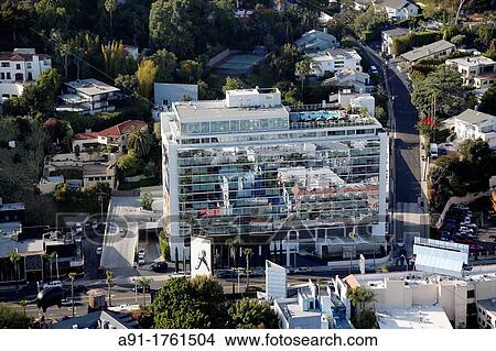 USA, California, city of Los Angeles, aerial photography of the trendy Andaz Hotel in West Hollywood on Sunset View Large Photo Image Picture - USA, California, city of Los Angeles, aerial photography of the trendy Andaz Hotel in West Hollywood on Sunset. Fotosearch