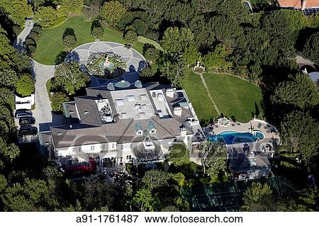 USA, California, city of Los Angeles, aerial photography of Hollywood Hills luxury houses View Large Photo Image Stock Photo - USA, California, city of Los Angeles, aerial photography of Hollywood Hills luxury houses. Fotosearch