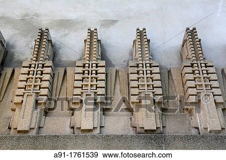 USA, California, city of Los Angeles, The Aline Barnsdall Hollyhock House, originally designed by architect Frank Lloyd Wright as a residence for oil heiress Aline Barnsdall, built in 1919-1921 View Large Photo Image Stock Photo - USA, California, city of Los Angeles, The Aline Barnsdall Hollyhock House, originally designed by architect Frank Lloyd Wright as a residence for oil heiress Aline Barnsdall, built in 1919-1921. Fotosearch