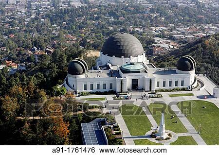 USA, California, city of Los Angeles, aerial photography of the Griffith Observatory View Large Photo Image Stock Photograph - USA, California, city of Los Angeles, aerial photography of the Griffith Observatory. Fotosearch
