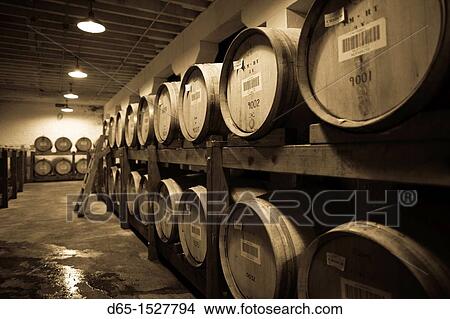 Picture - USA, California, Northern California, Russian River Wine Country, Korbel, Korbel Champagne Winery, champagne aging casks. Fotosearch
