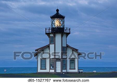 USA, California, Northern California, North Coast, Mendocino-area, Pine Grove, Point Cabrillo Lighthouse, dawn View Large Photo Image Stock Photo - USA, California, Northern California, North Coast, Mendocino-area, Pine Grove, Point Cabrillo Lighthouse, dawn. Fotosearch