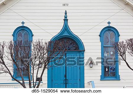 USA, California, San Francisco Bay Area, Half Moon Bay, doorway of the Community United Baptist Church View Large Photo Image Picture - USA, California, San Francisco Bay Area, Half Moon Bay, doorway of the Community United Baptist Church. Fotosearch